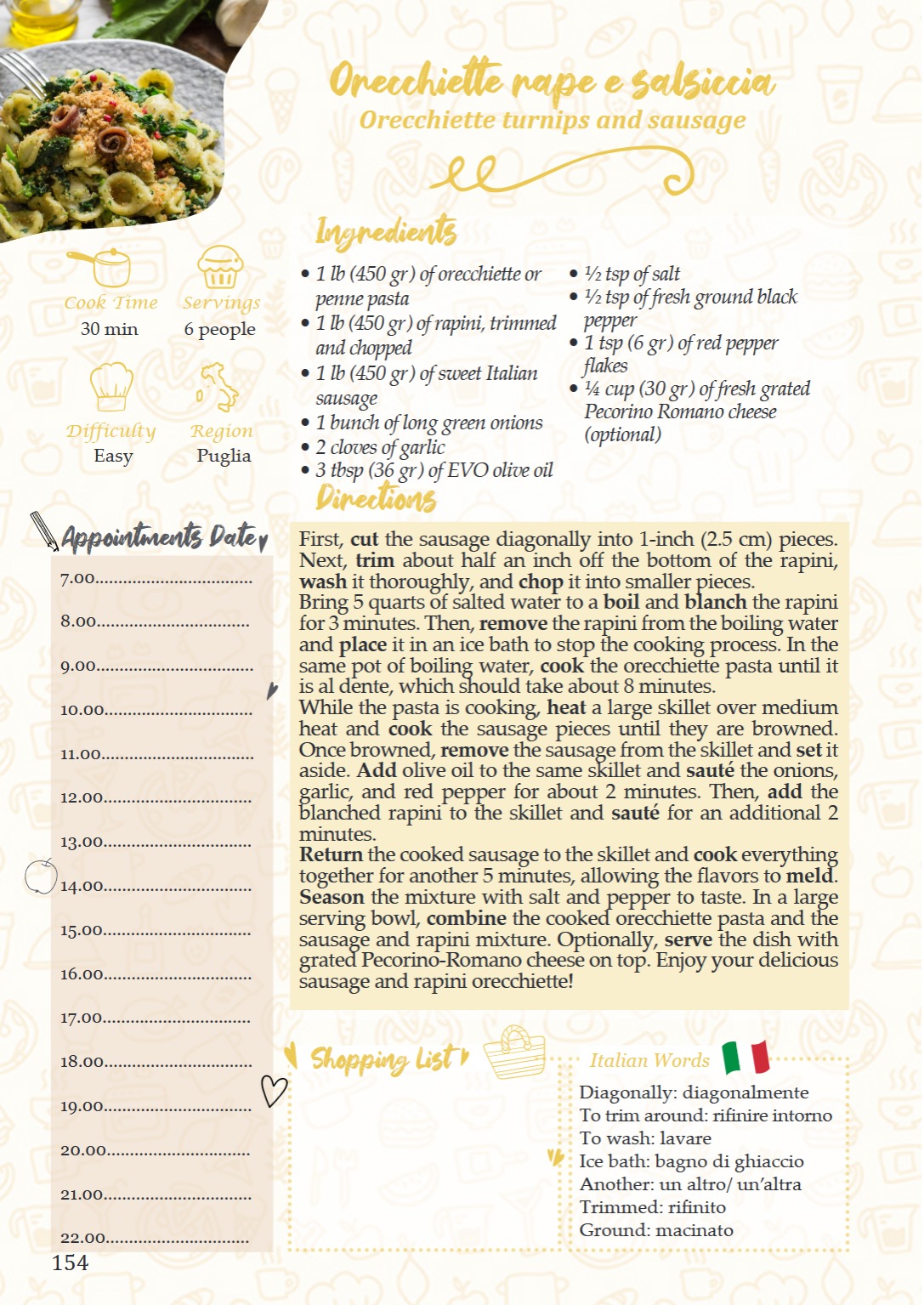 Orecchiette rape e salsiccia - Margherita's Italian CookBook